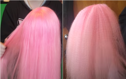 blonde into pink and make them fluffy