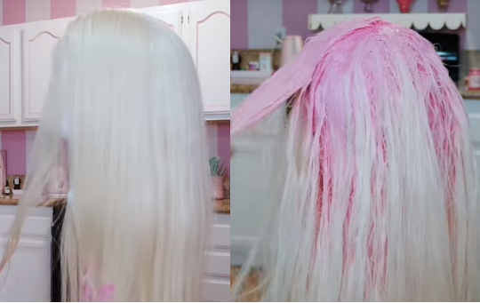 dye blonde into pink